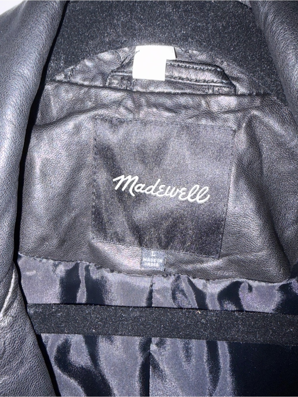 Madewell Black Leather Moto Jacket with Silver Hardware - Picture 6 of 9